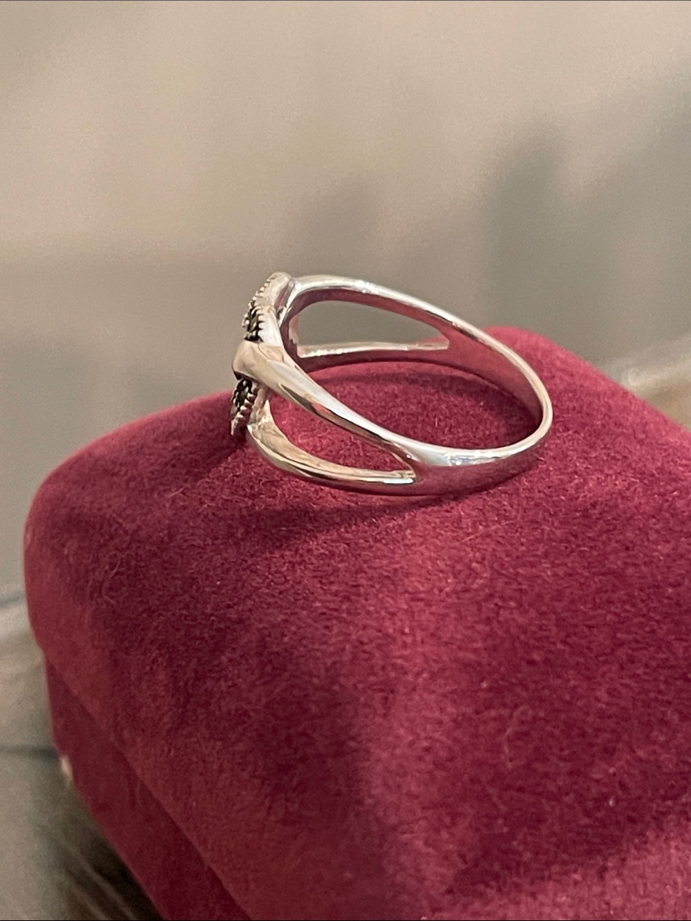 2006 Premier Designs “Forever Yours” Sterling Silver Marcasite Heart Ring Size 8 - Picture 8 of 16